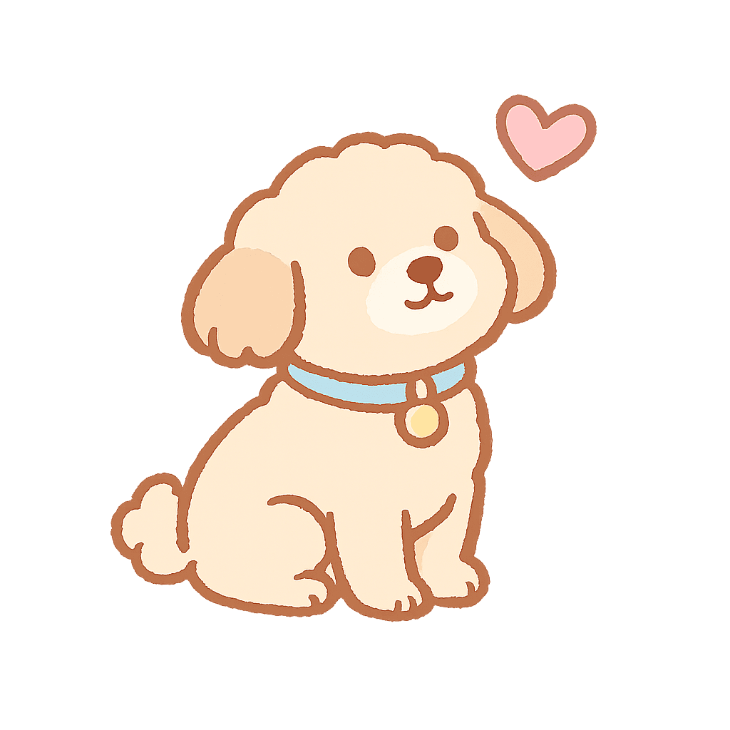 A poodle sticker from Doggo Days